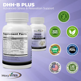 MoxyVites DHH-B capsules sur une table en bois