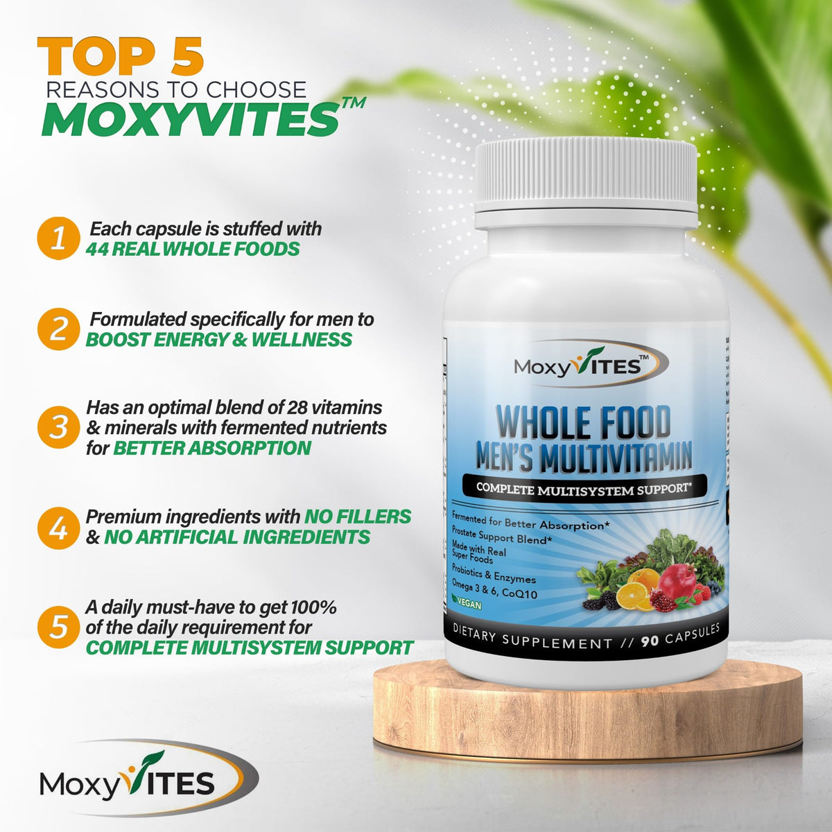 MoxyVites Multivitamines Methylées pour Hommes, présentation sur un bureau