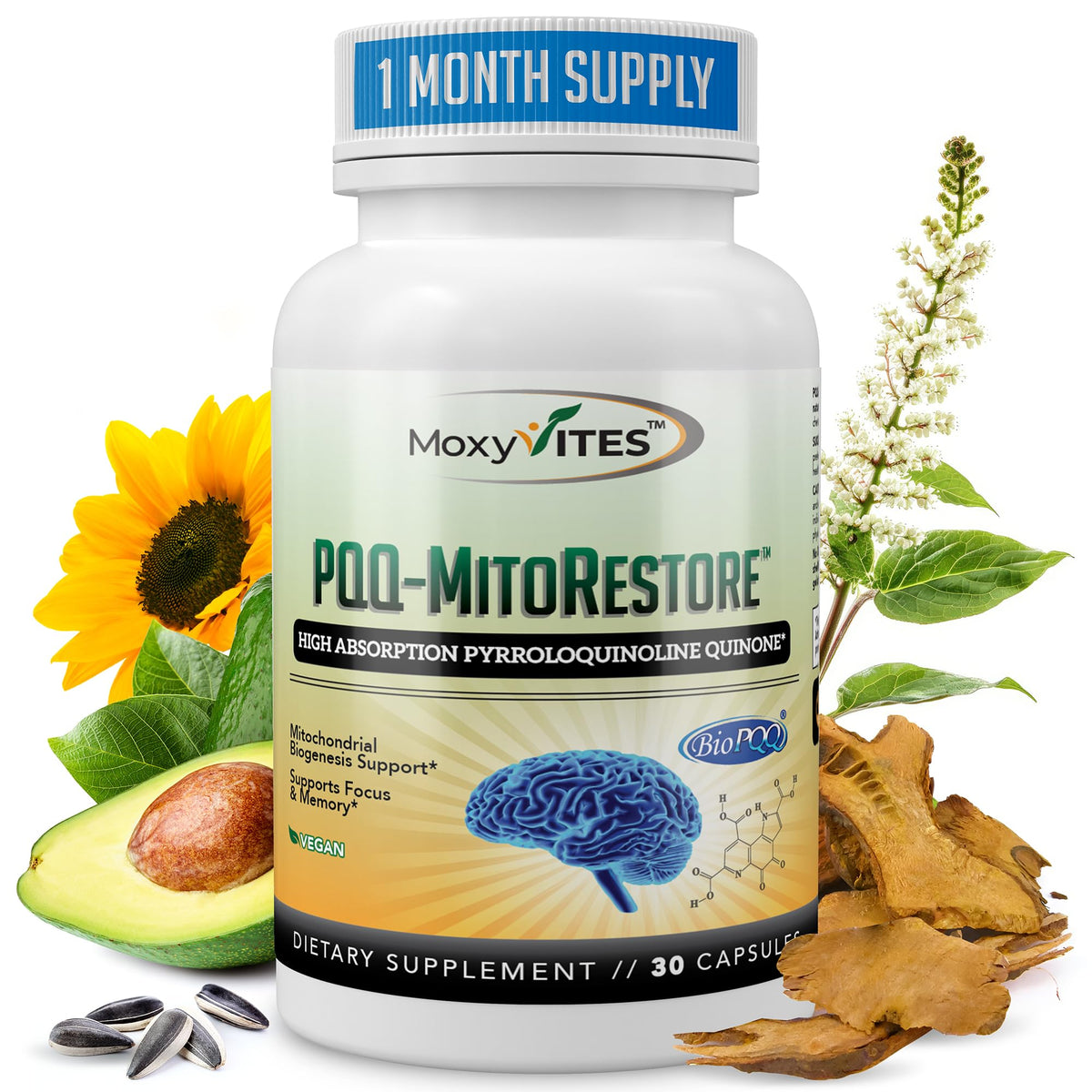MoxyVites PQQ MITORESTORE boîte avec 30 capsules
