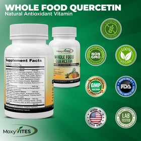 MoxyVites Quercétine 500mg capsules avec un verre d'eau