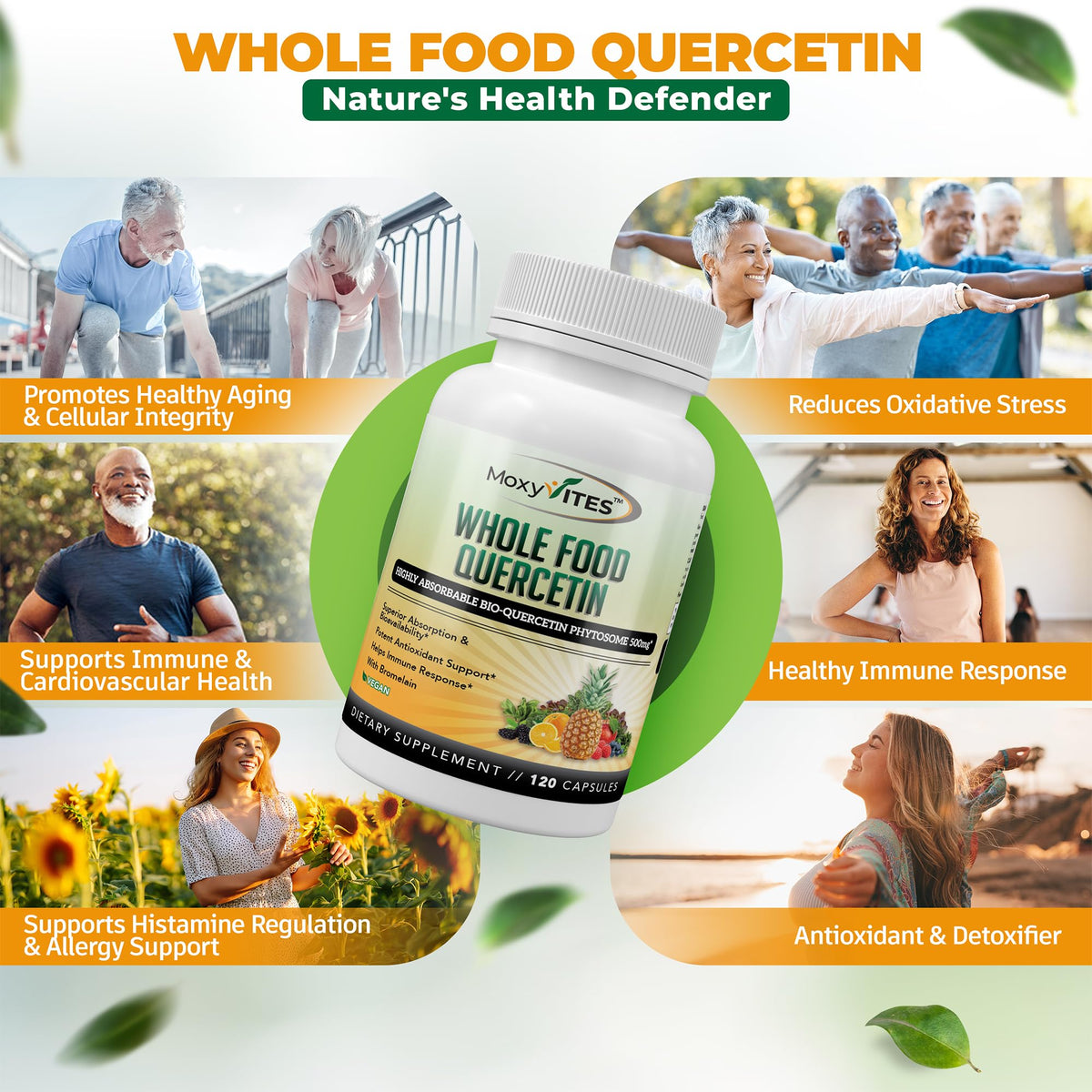 MoxyVites Quercétine 500mg capsules ouvertes