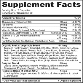 MoxyVites Vitamines B Complex 120 capsules avec étiquette