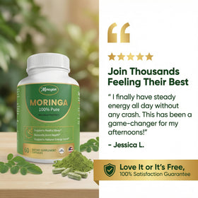 MPRAYAN Capsules de Moringa 1600mg - Capsules sur un fond blanc