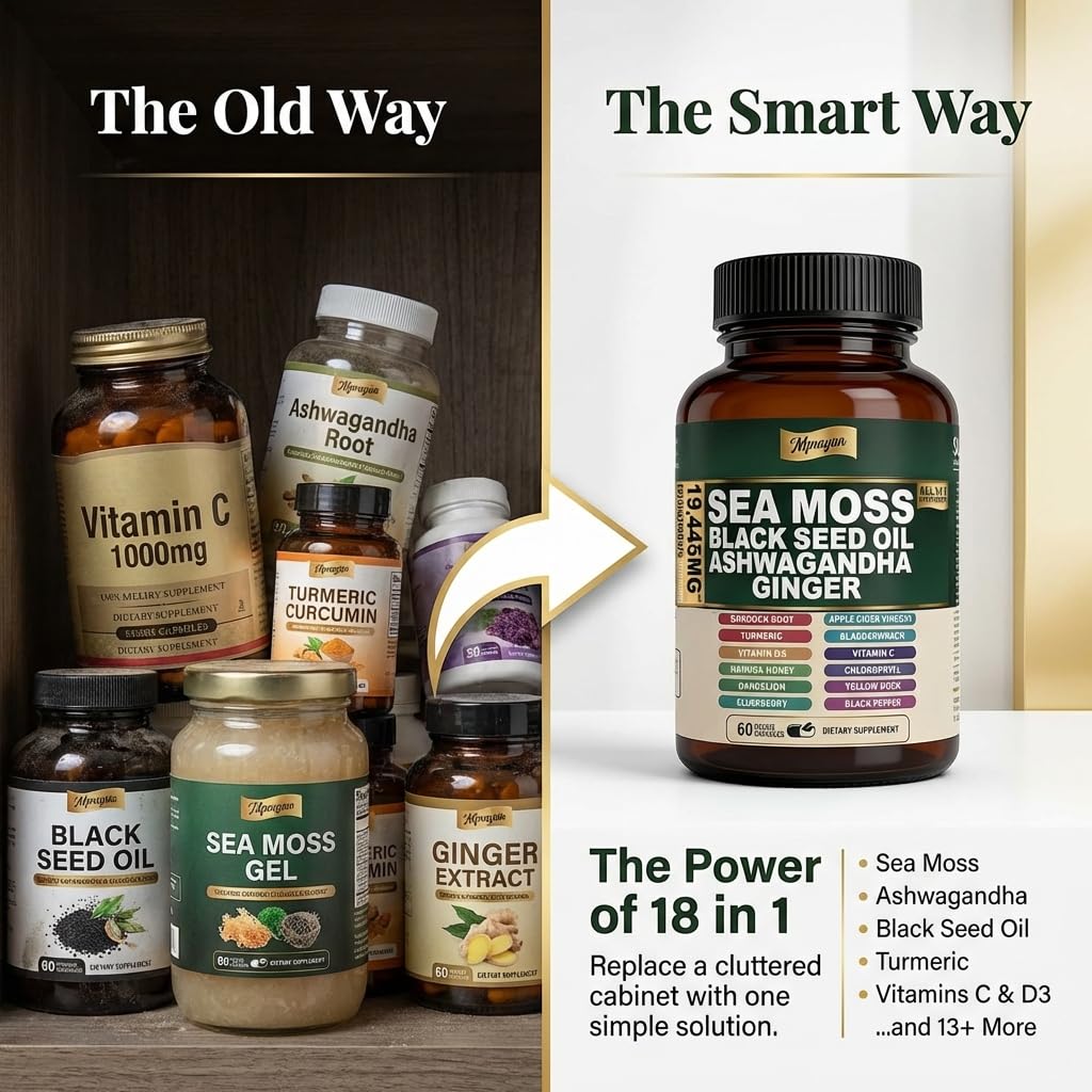 MPRAYAN Capsules de Mousse de Mer 16-en-1 avec ashwagandha