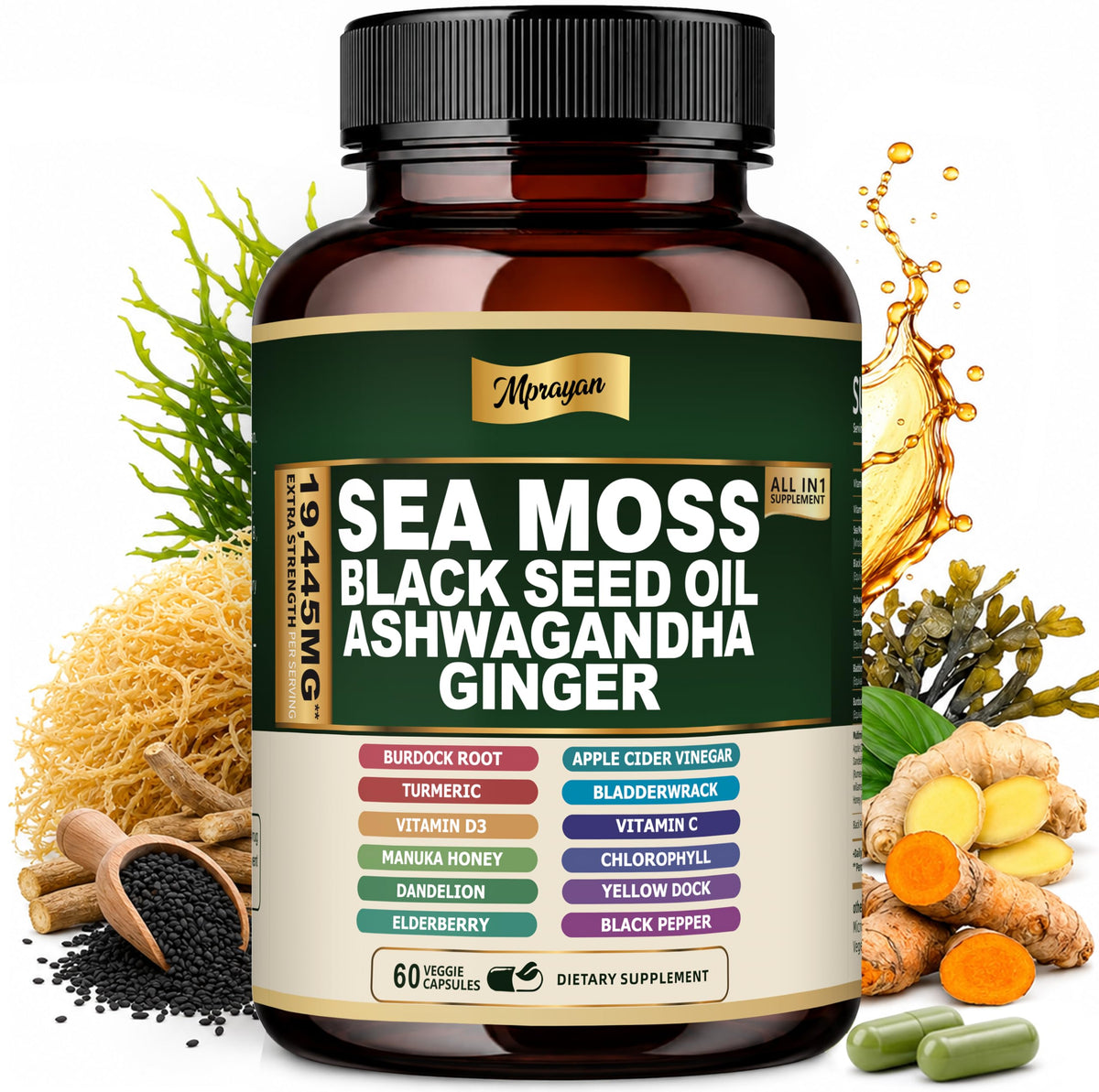 MPRAYAN Capsules de Mousse de Mer 16-en-1 vue de face