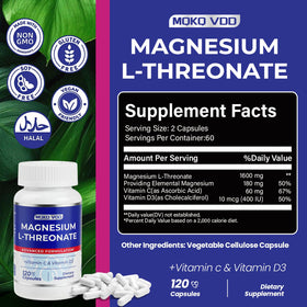 MQKQ VDD Magnésium L-Thréonate capsules avec étiquette