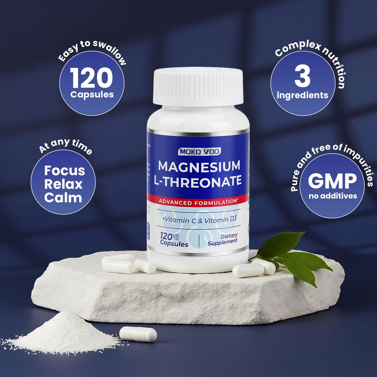 MQKQ VDD Magnésium L-Thréonate capsules ouvertes