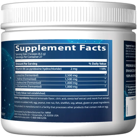 MRM BCAA + G Poudre Vegan au citron, cuillère doseuse