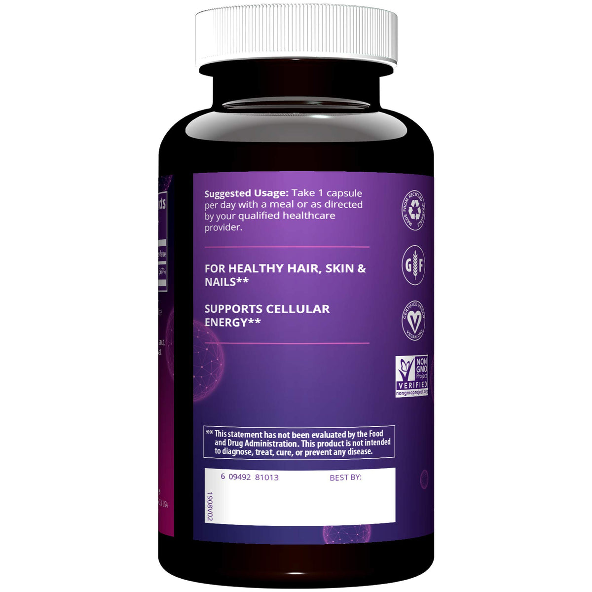 MRM Biotine 5000 mcg capsules, étiquette détaillée