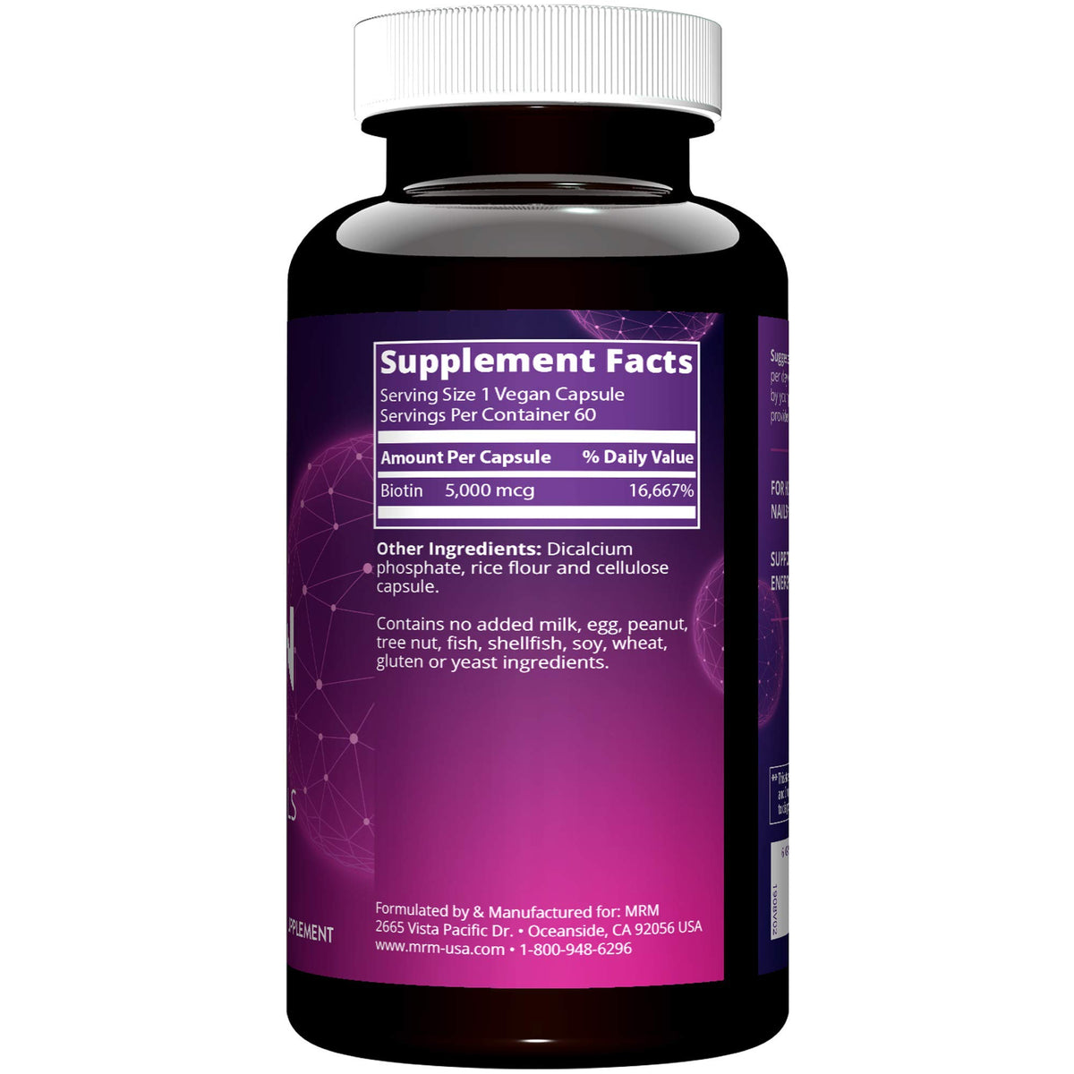 MRM Biotine 5000 mcg capsules, ouverture de la bouteille