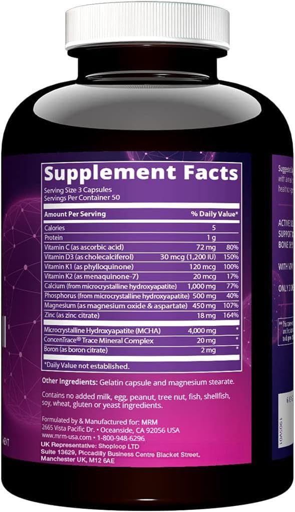 MRM Bone Maximizer III capsules sur une surface blanche