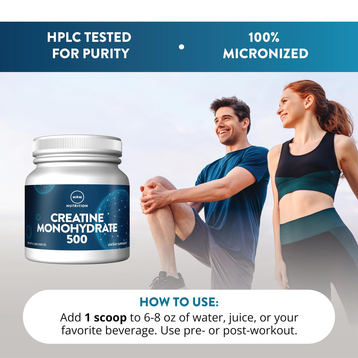 MRM Créatine Monohydrate 500g avec fruits et shaker
