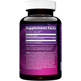 MRM DHEA 50mg flacon avec étiquette, présentation du produit