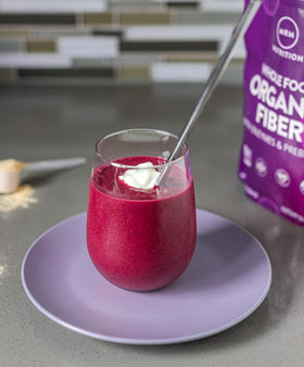 MRM Fibre Alimentaire Bio 272g en utilisation dans un smoothie