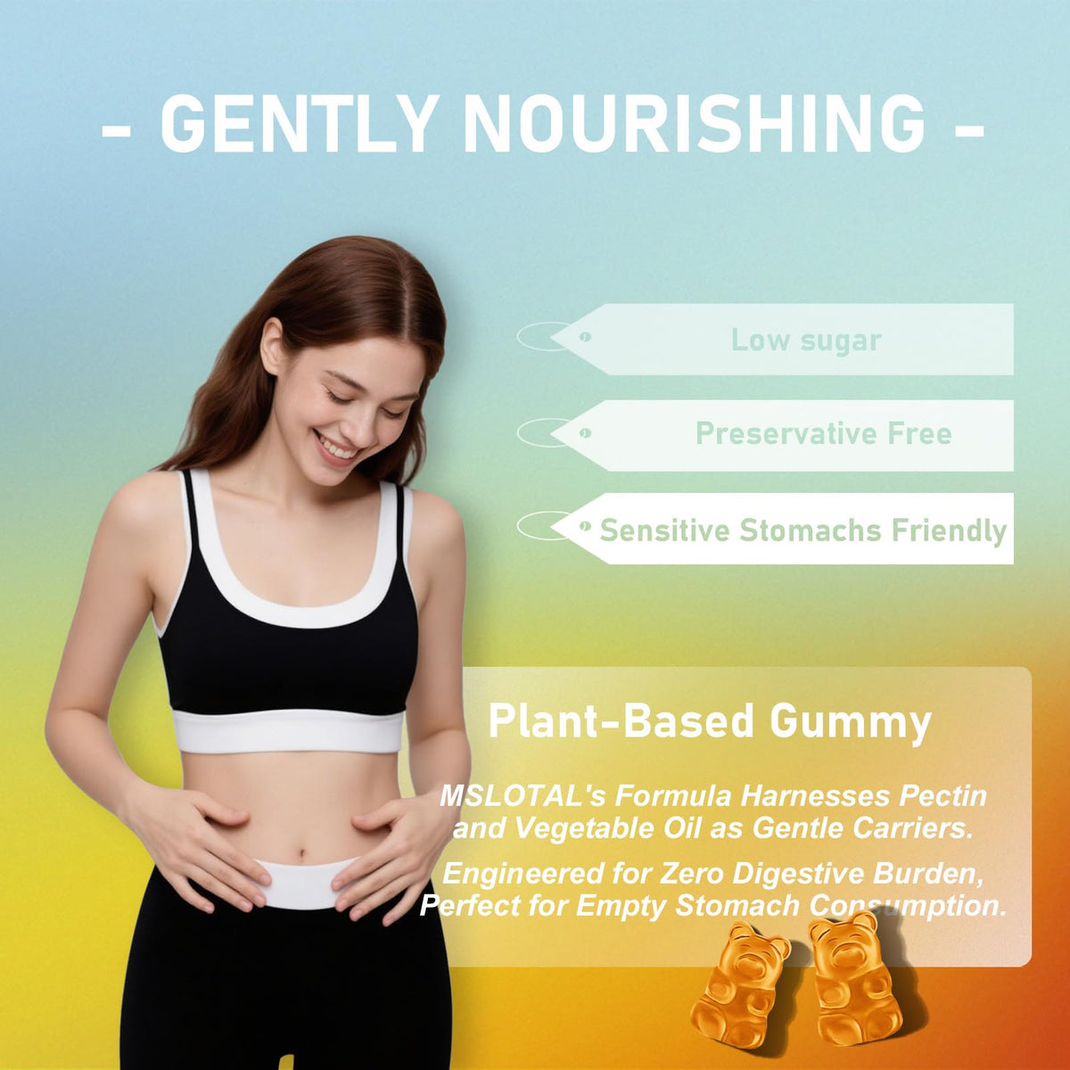 MSLOTAL Gummies de Citrate de Calcium 1200 mg avec Vitamine D3 - détail sur les gummies