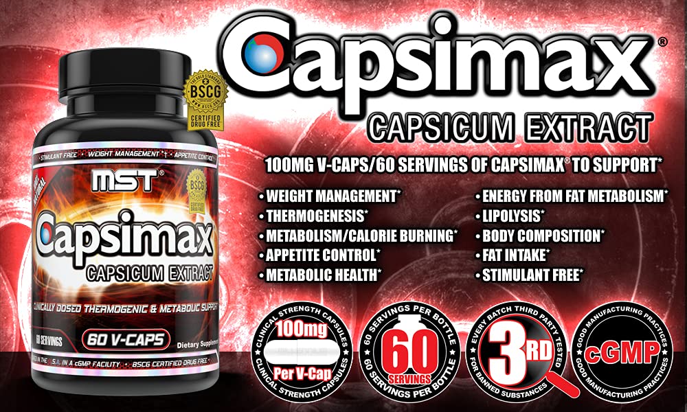 MST Capsimax 100mg gélules, avec mesure