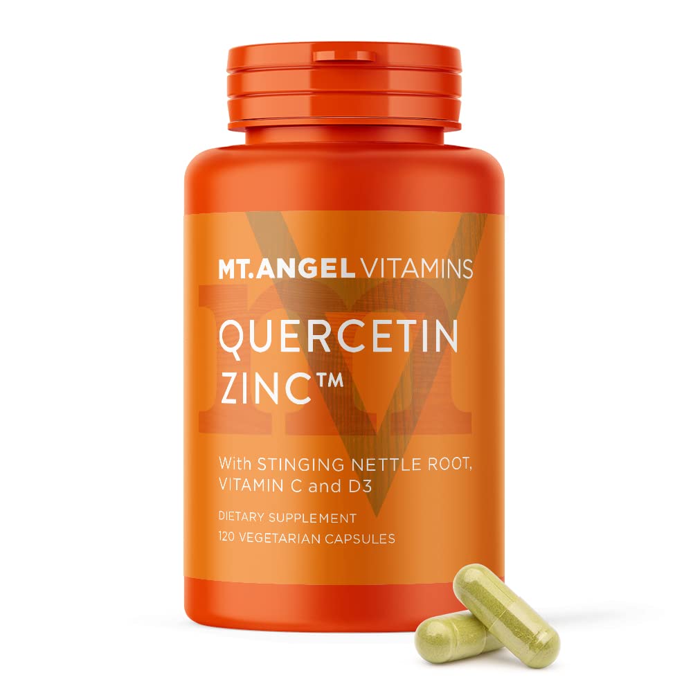 Mt. Angel Vitamins Zinc Quercetine 500mg capsules front view