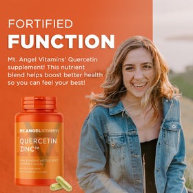 Mt. Angel Vitamins Zinc Quercetine 500mg capsules side view