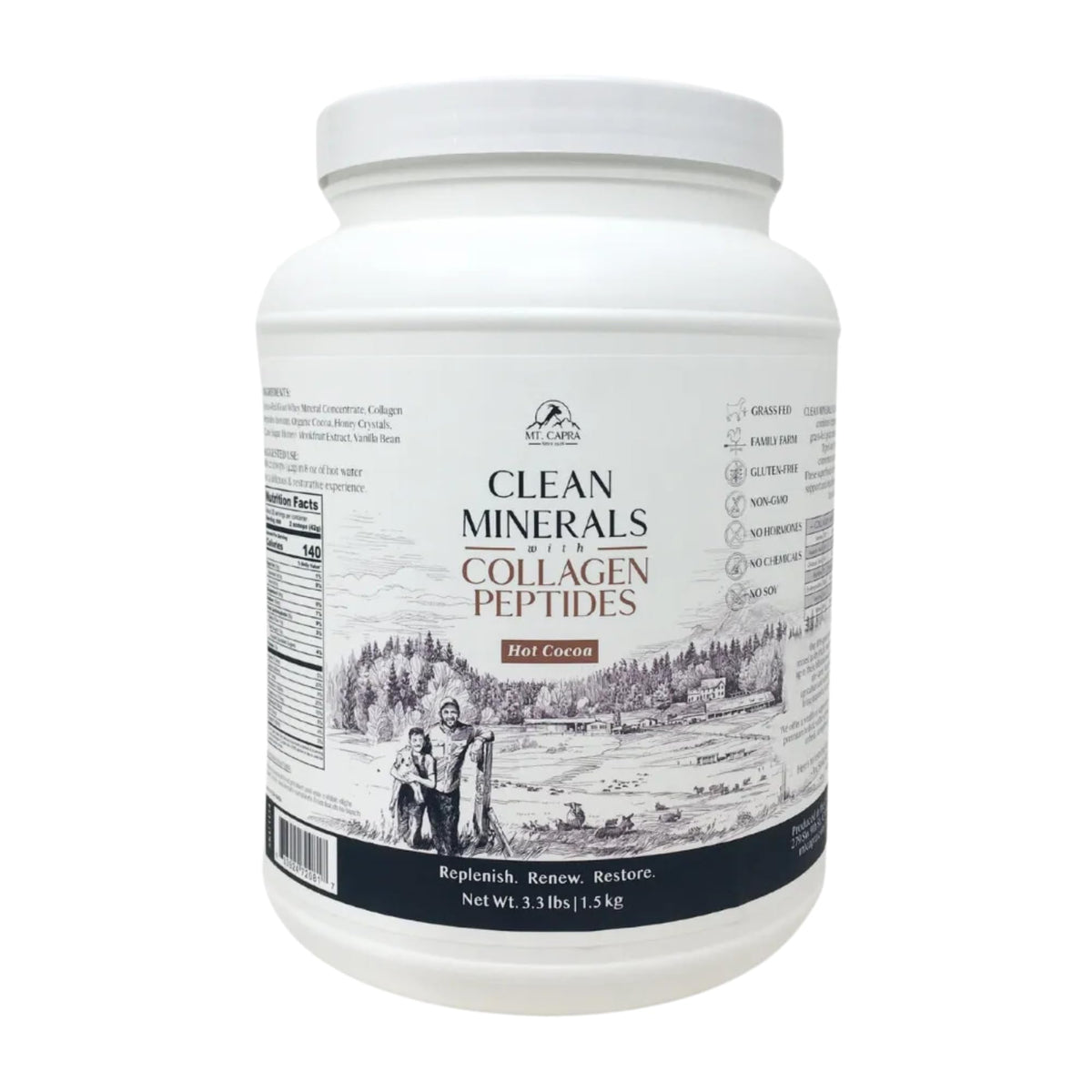 Mt. Capra Chocolat Chaud Minéraux Collagène 1700g vue de face