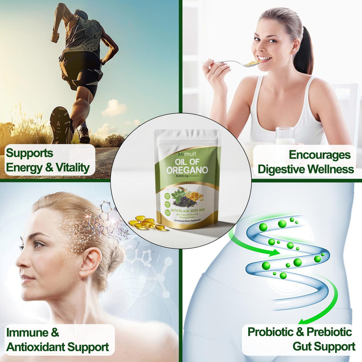 Mtmult Huile d'Origan 6000mg affichage de l'emballage