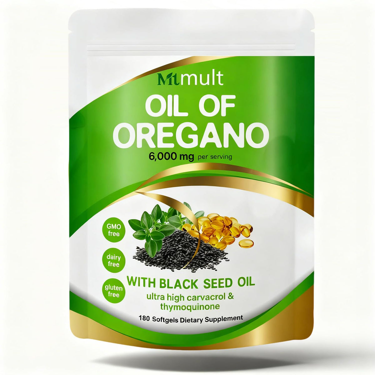 Mtmult Huile d'Origan 6000mg gélules softgels dans le sachet