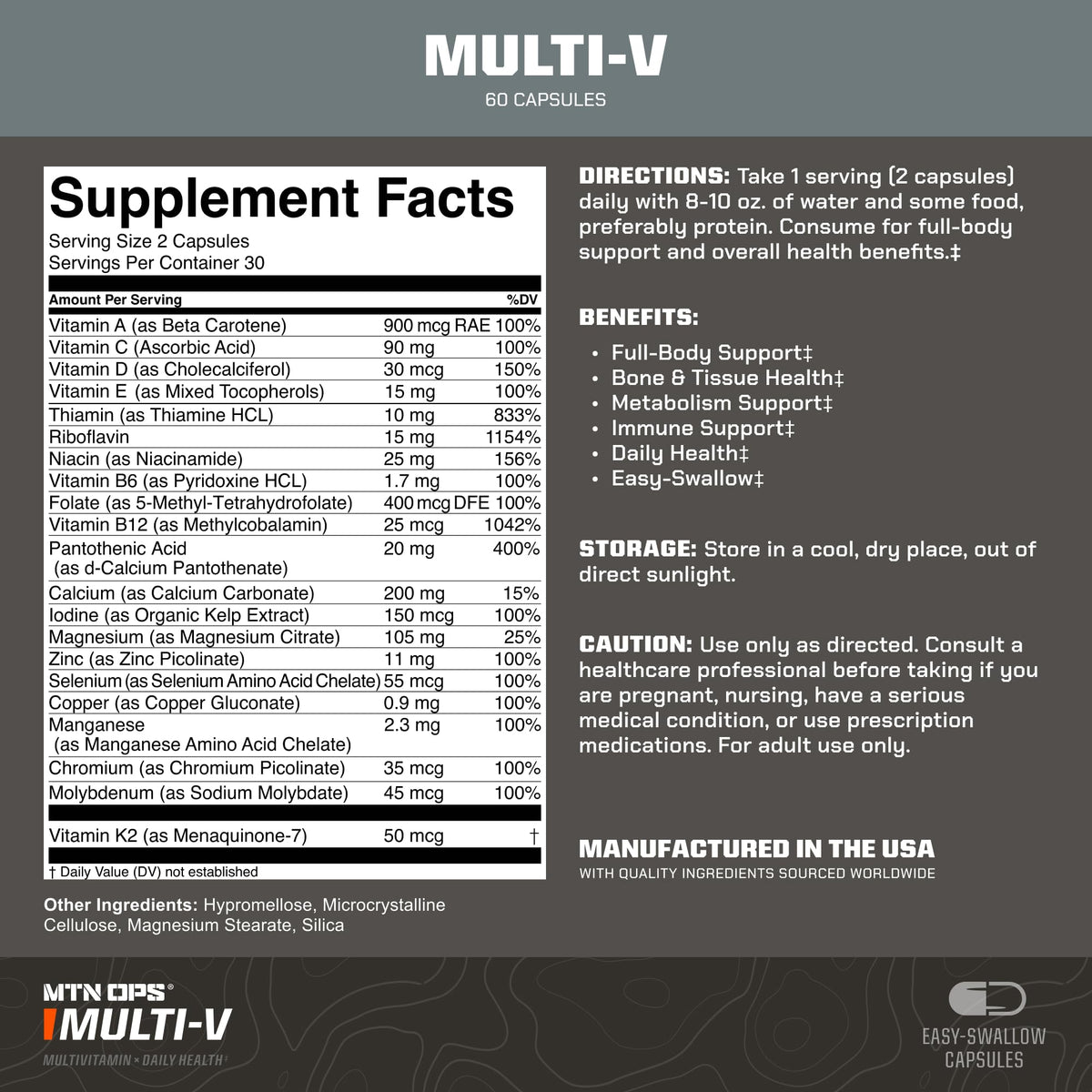MTN OPS Multi-V Multivitamine 90 Capsules emballage