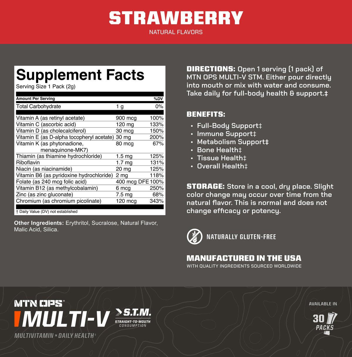 MTN OPS Multi-V STM Multivitamine Quotidienne sur une table