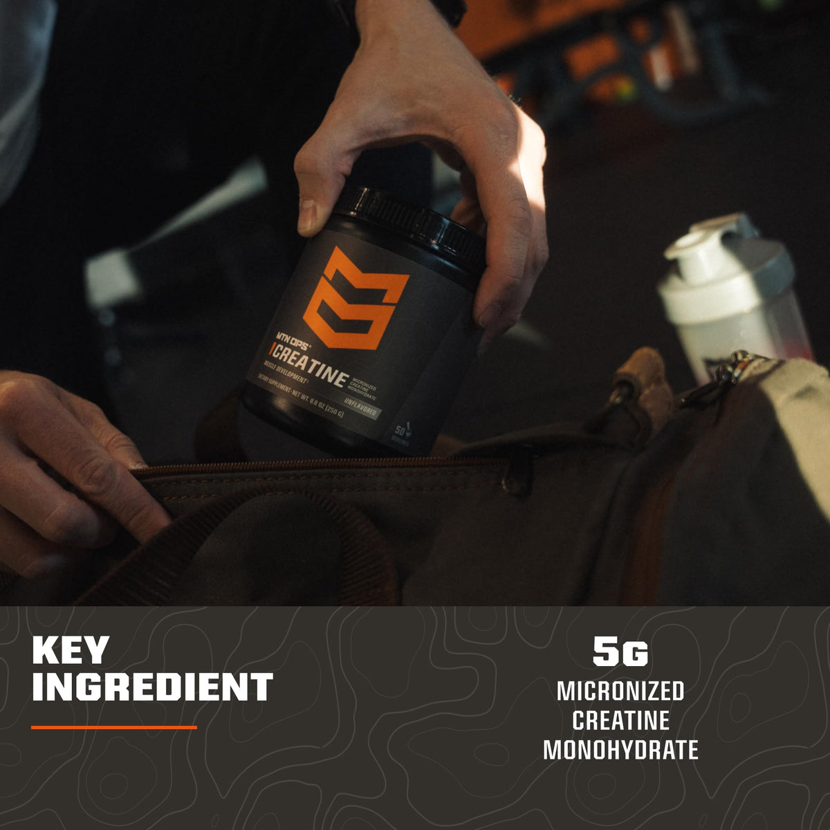 MTN OPS Poudre de Créatine Monohydrate 308g avec cuillère doseuse