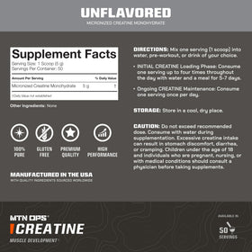MTN OPS Poudre de Créatine Monohydrate 308g côté