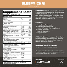 MTN OPS Slumber Poudre de Soutien au Sommeil dans un verre d'eau chaude