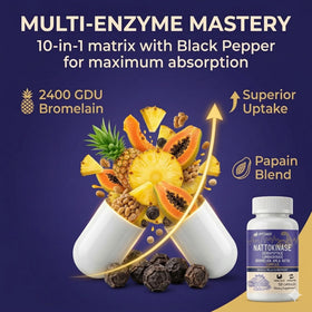MTSIUEK Nattokinase 4000 FU supplément 120 capsules sur une table