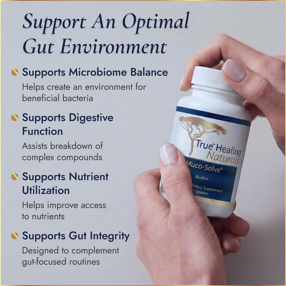 Muco-Solve Biofilm True Healing Naturals packaging details