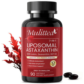 Mulittea Astaxanthin Liposomal 12mg gélules molles vue avant