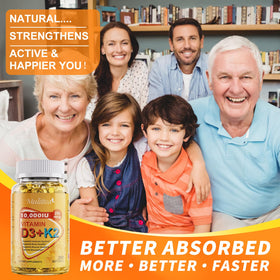Mulittea Vitamine D3 K2 10000 UI MK7 vue latérale