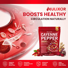 MULIXOR Gélules de Poivre de Cayenne 240 Softgels avec ingrédients