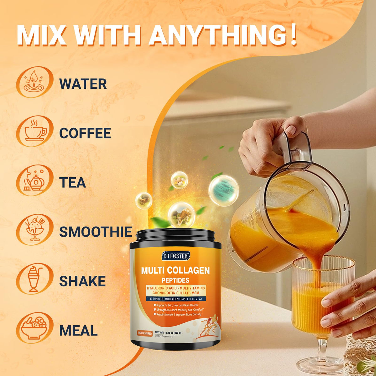Multi Collagen Peptides DRFOSTER dans un smoothie