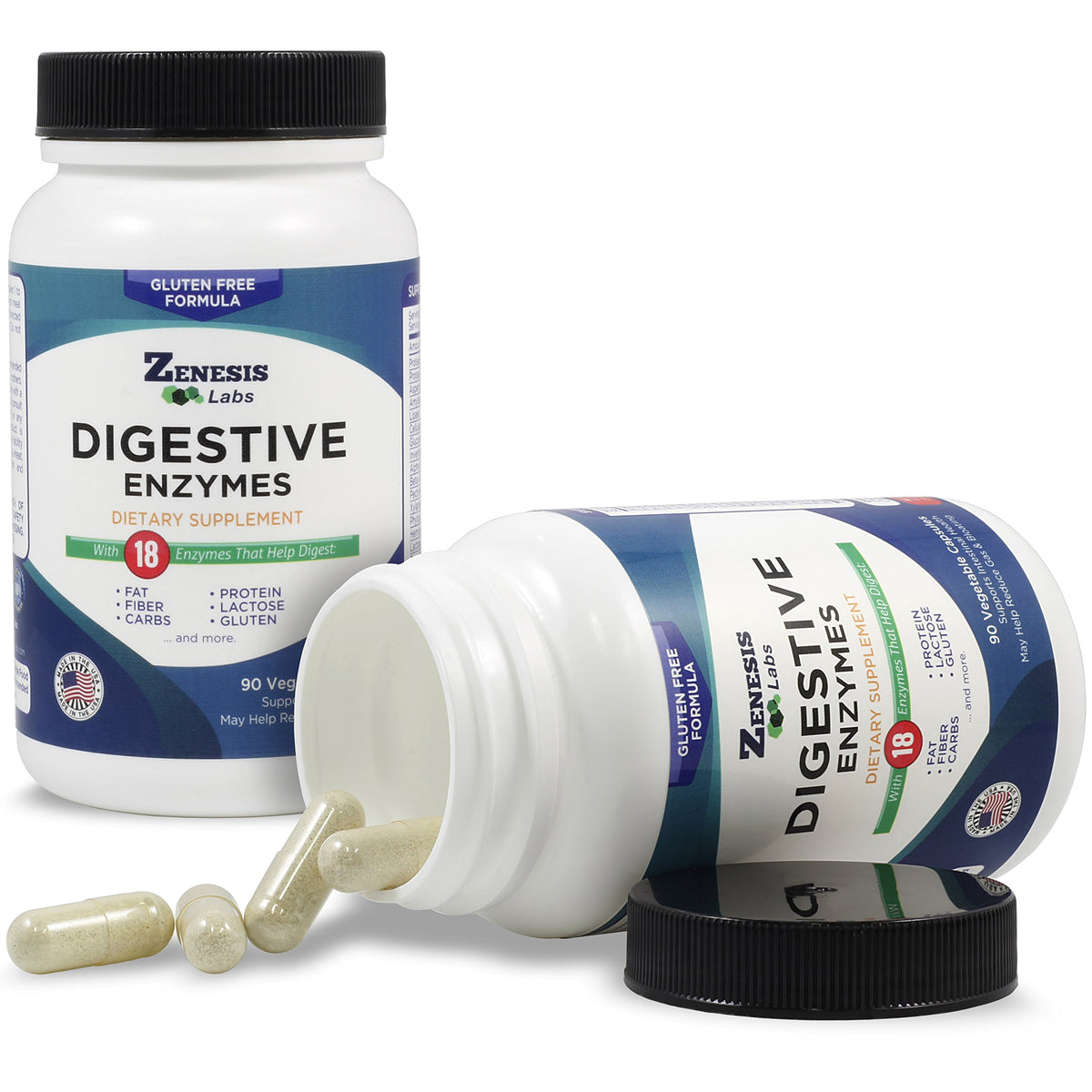 Multi-Enzymes Zenesis Labs capsules avec étiquette visible
