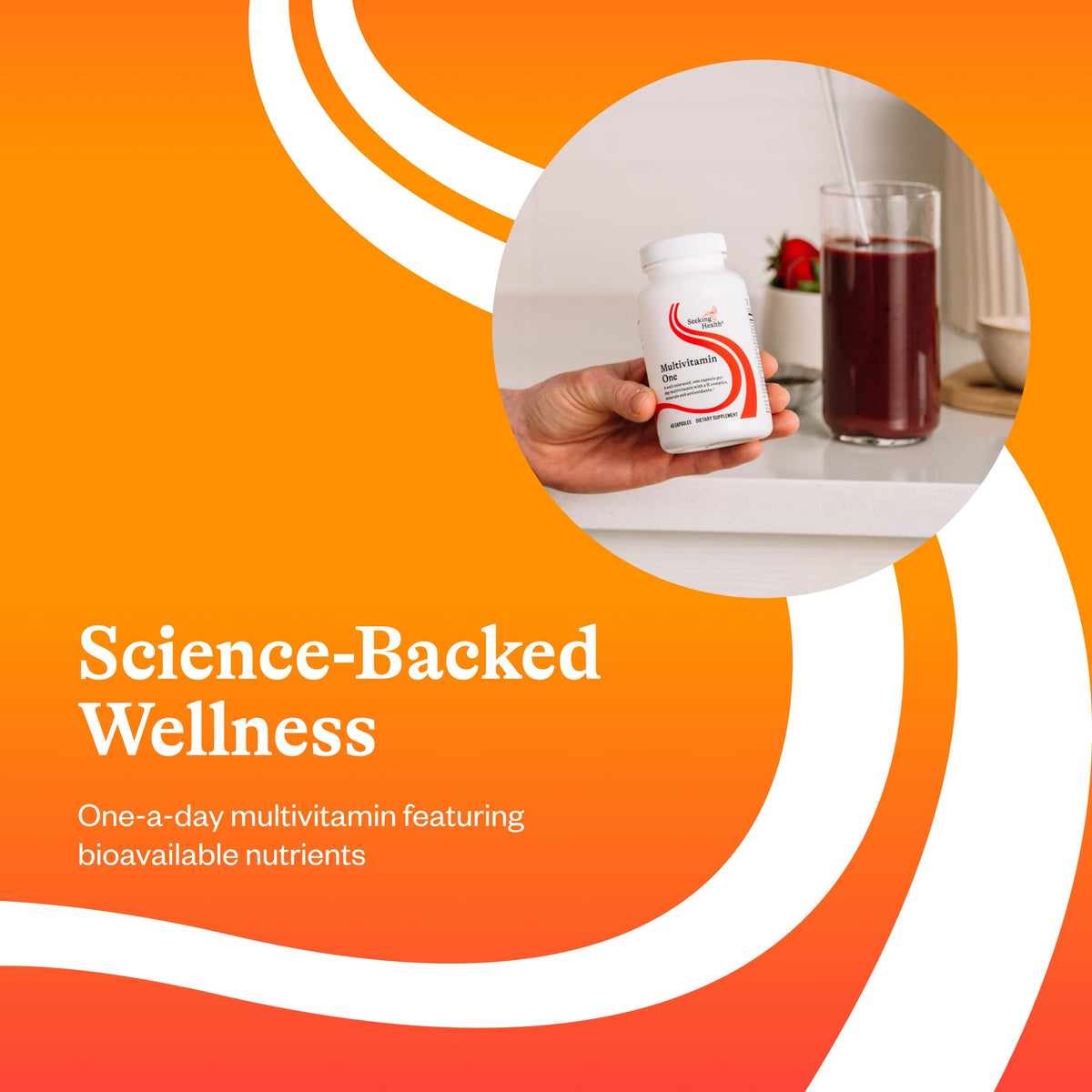 Multivitamin One de Seeking Health, étiquette avec ingrédients