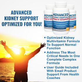 Multivitamine Essentielle pour les Reins de Kidney Restore, mise en scène sur un bureau
