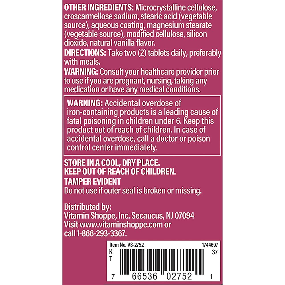 Multivitamine Femme The Vitamin Shoppe montrant les comprimés