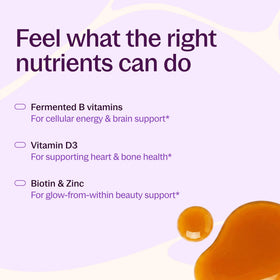 Multivitamine Liquide New Chapter avec verre et fruits à côté