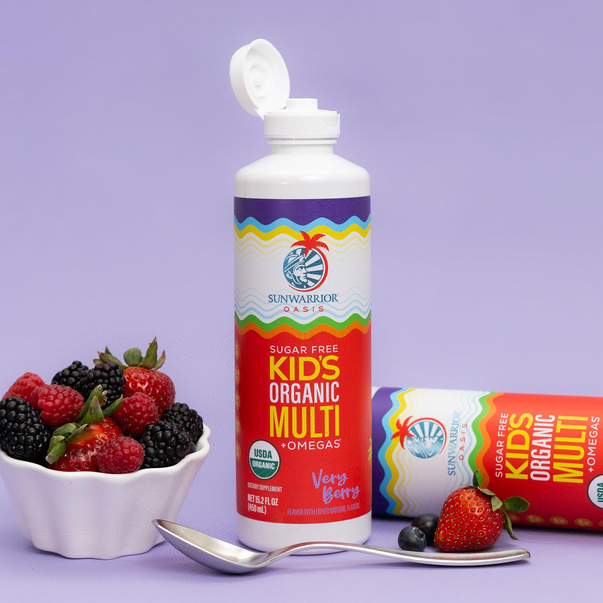Multivitamine liquide Sunwarrior à côté d'autres compléments alimentaires