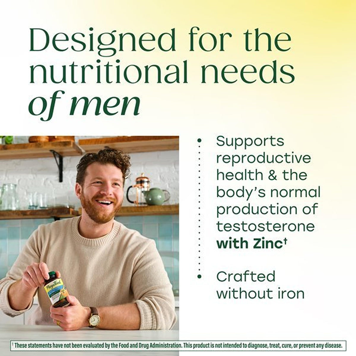 Multivitamine MegaFood Homme avec verre d'eau
