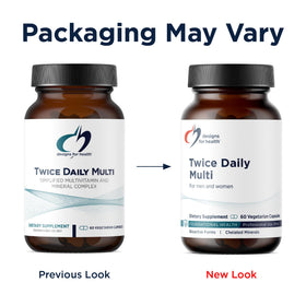 Multivitamine Methylée Designs for Health sur une table avec d'autres suppléments