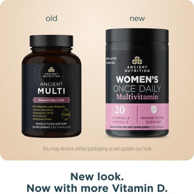 Multivitamine Methylée Femme Ancient Nutrition, vue arrière avec informations nutritionnelles