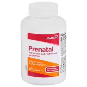 Multivitamine prénatale Leader 800 mcg acide folique vue avant