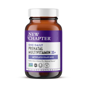 Multivitamine prénatale New Chapter 35+ vue de face avec emballage