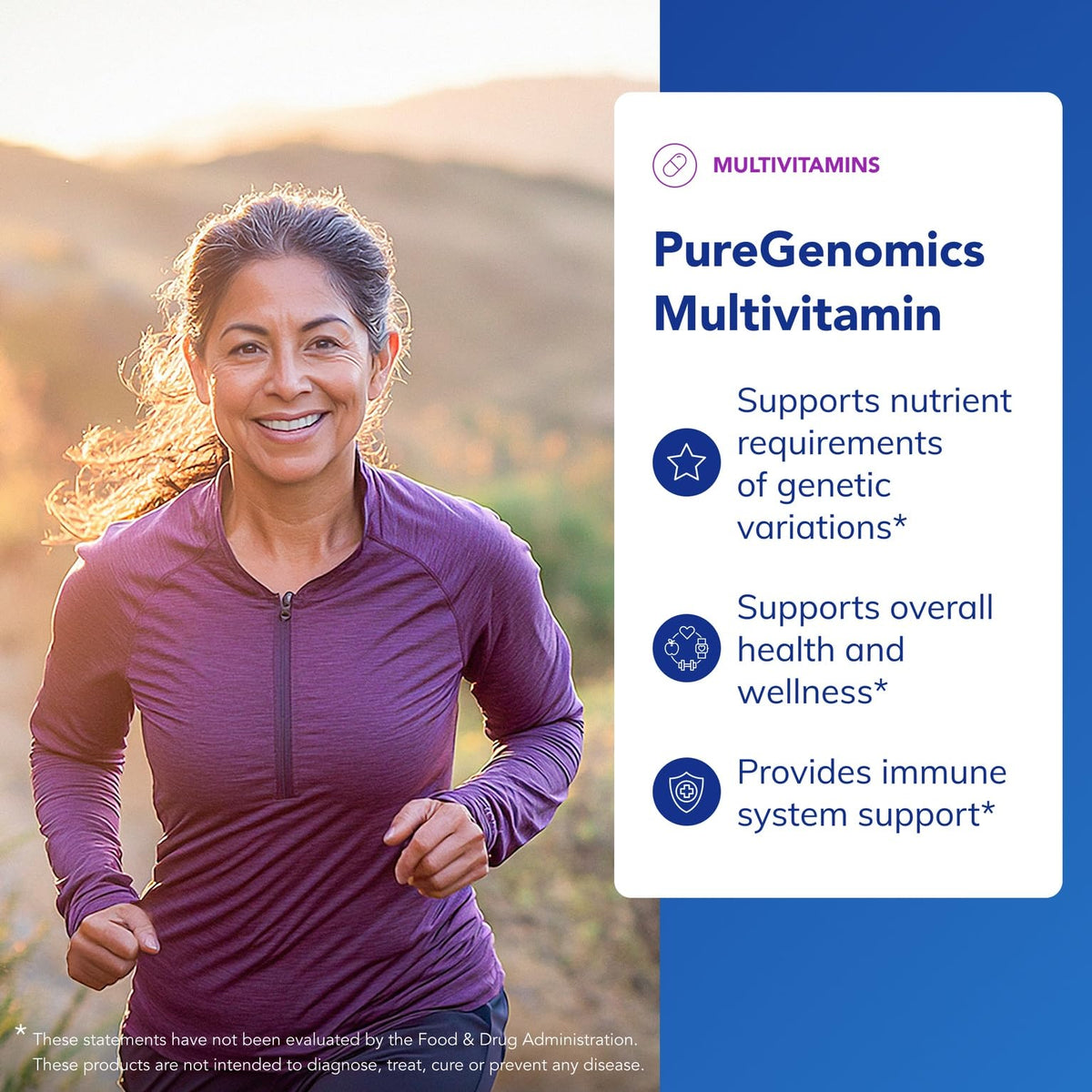 Multivitamine PureGenomics de Pure Encapsulations, vue de côté
