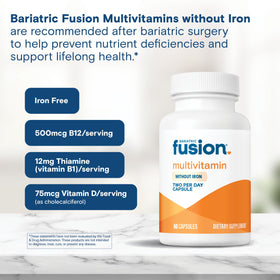 Multivitamine sans fer Bariatric Fusion avec étiquetage clair