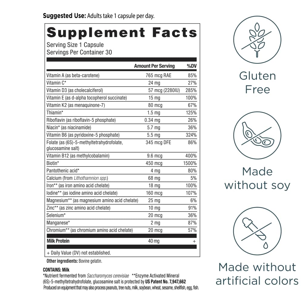 Multivitamine Santé Osseuse Ancient Nutrition 68g - Ingrédients au dos